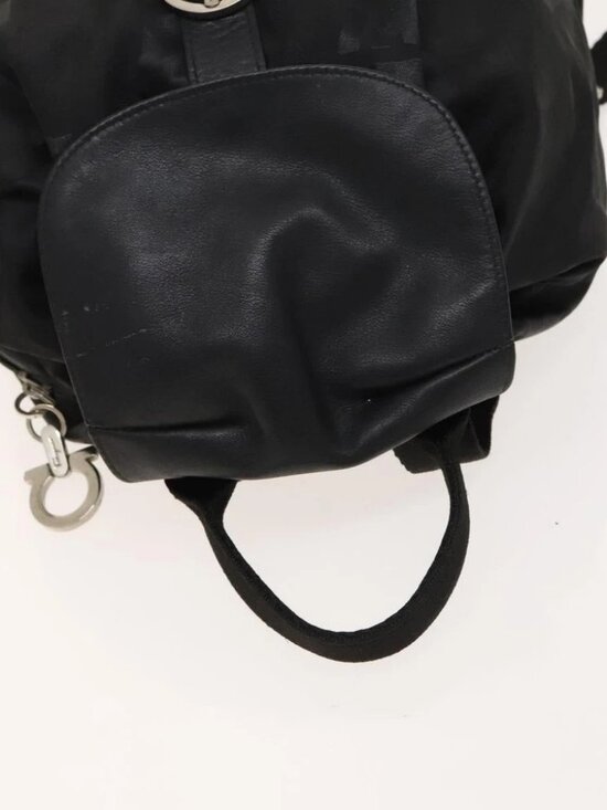 Salvatore Ferragamo Backpack Nylon Black Silver Auth 130220 main image 11